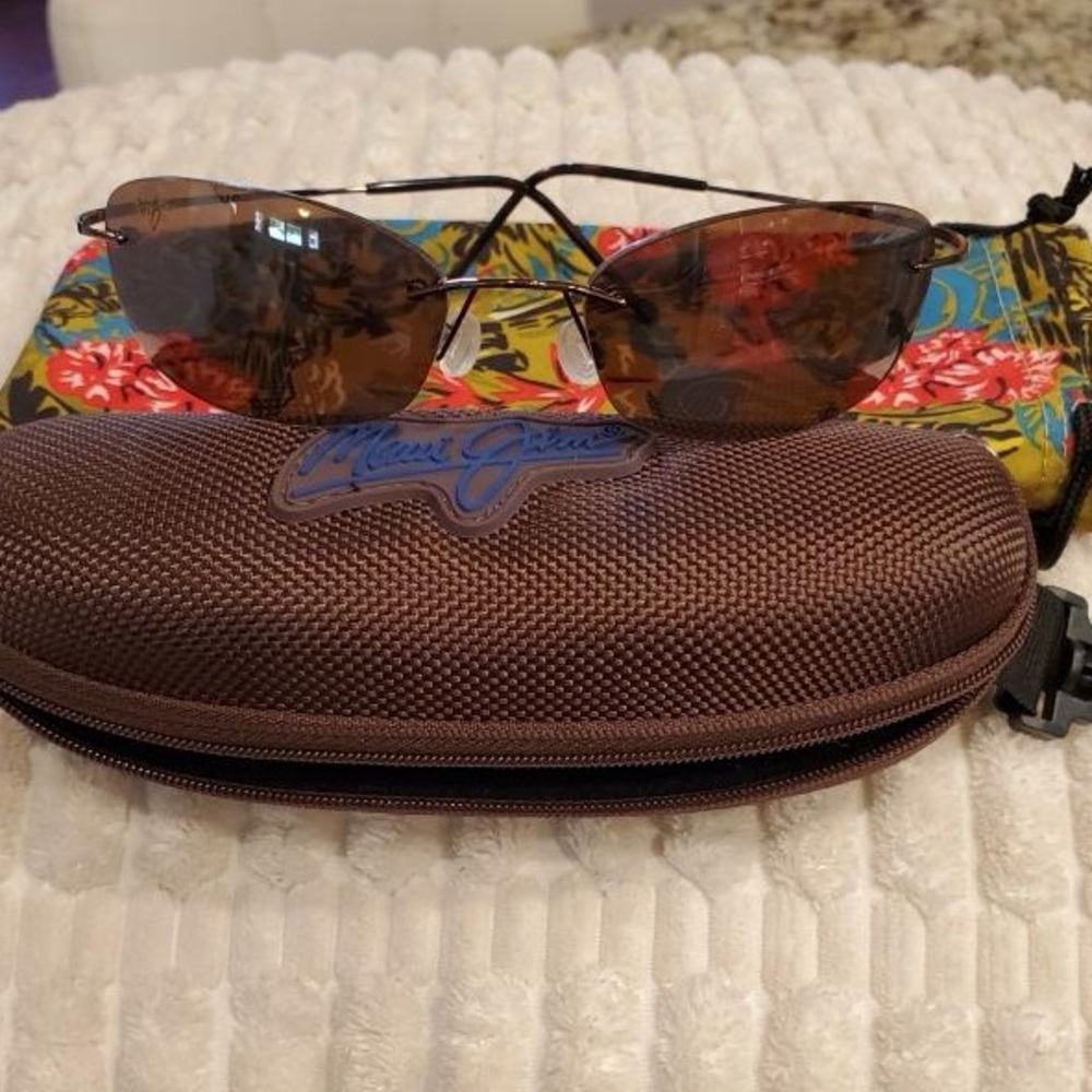 Maui Jim Sport Titanium flex Rimless Sunglasses Wailea MJ-503-23 with Case NWOT